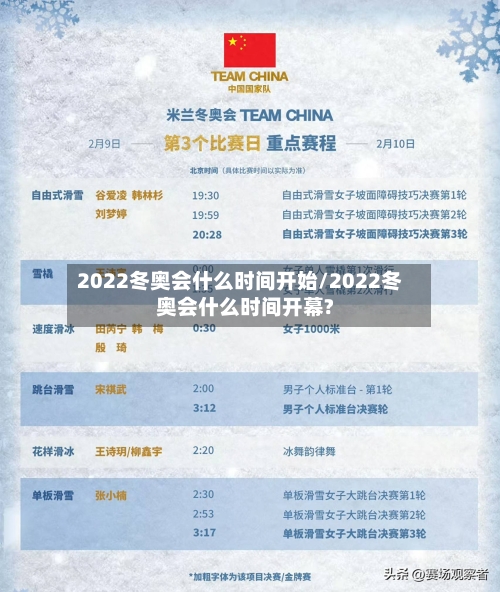 2022冬奥会什么时间开始/2022冬奥会什么时间开幕?-第2张图片