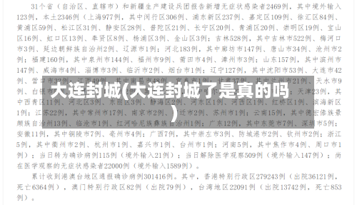 大连封城(大连封城了是真的吗)