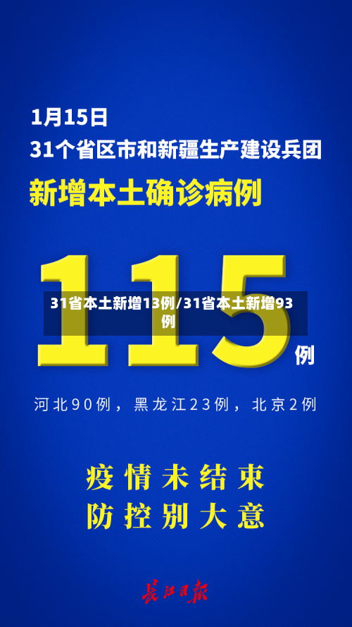 31省本土新增13例/31省本土新增93例