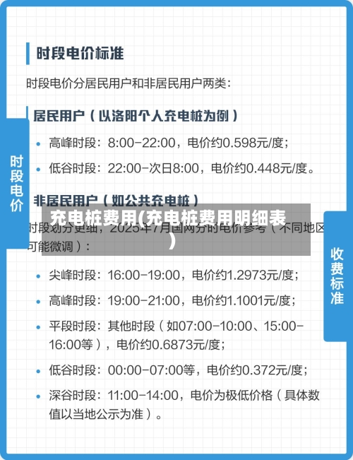充电桩费用(充电桩费用明细表)