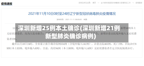 深圳新增25例本土确诊(深圳新增21例新型肺炎确诊病例)