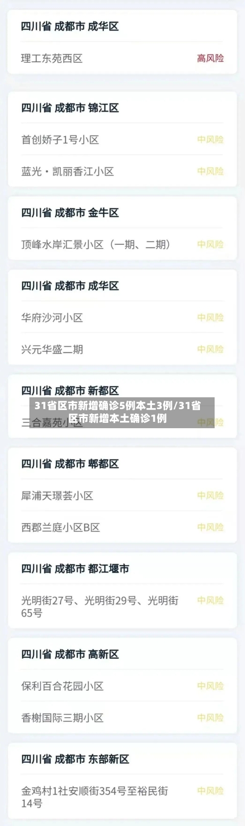 31省区市新增确诊5例本土3例/31省区市新增本土确诊1例-第2张图片