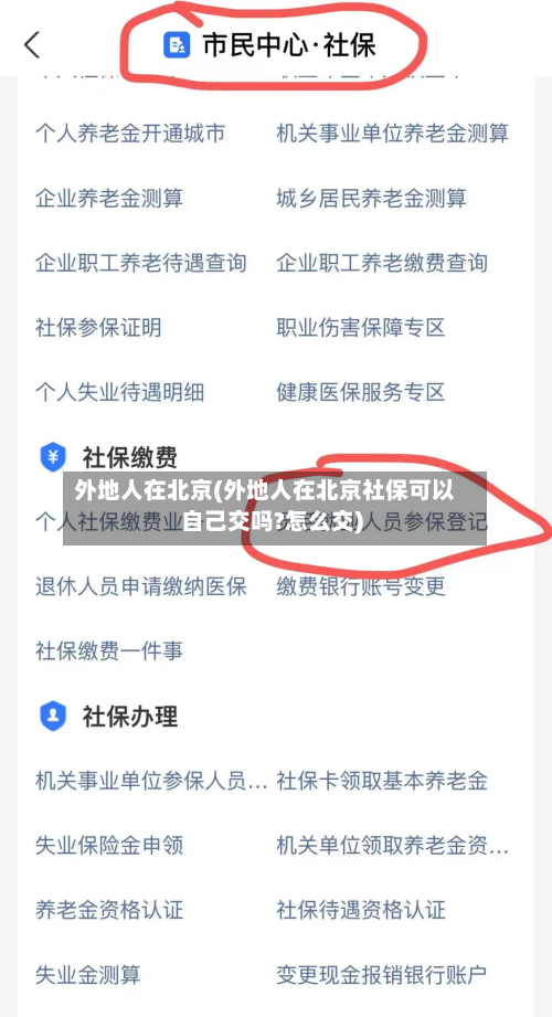 外地人在北京(外地人在北京社保可以自己交吗?怎么交)-第2张图片